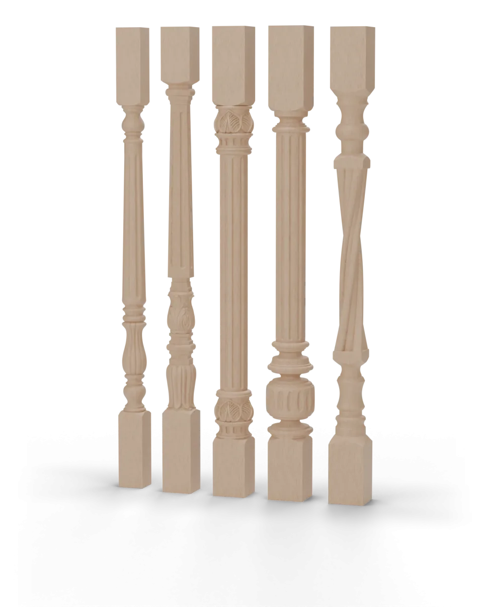Деревянные балясины для лестницы из массива — модели Wooden Wonders